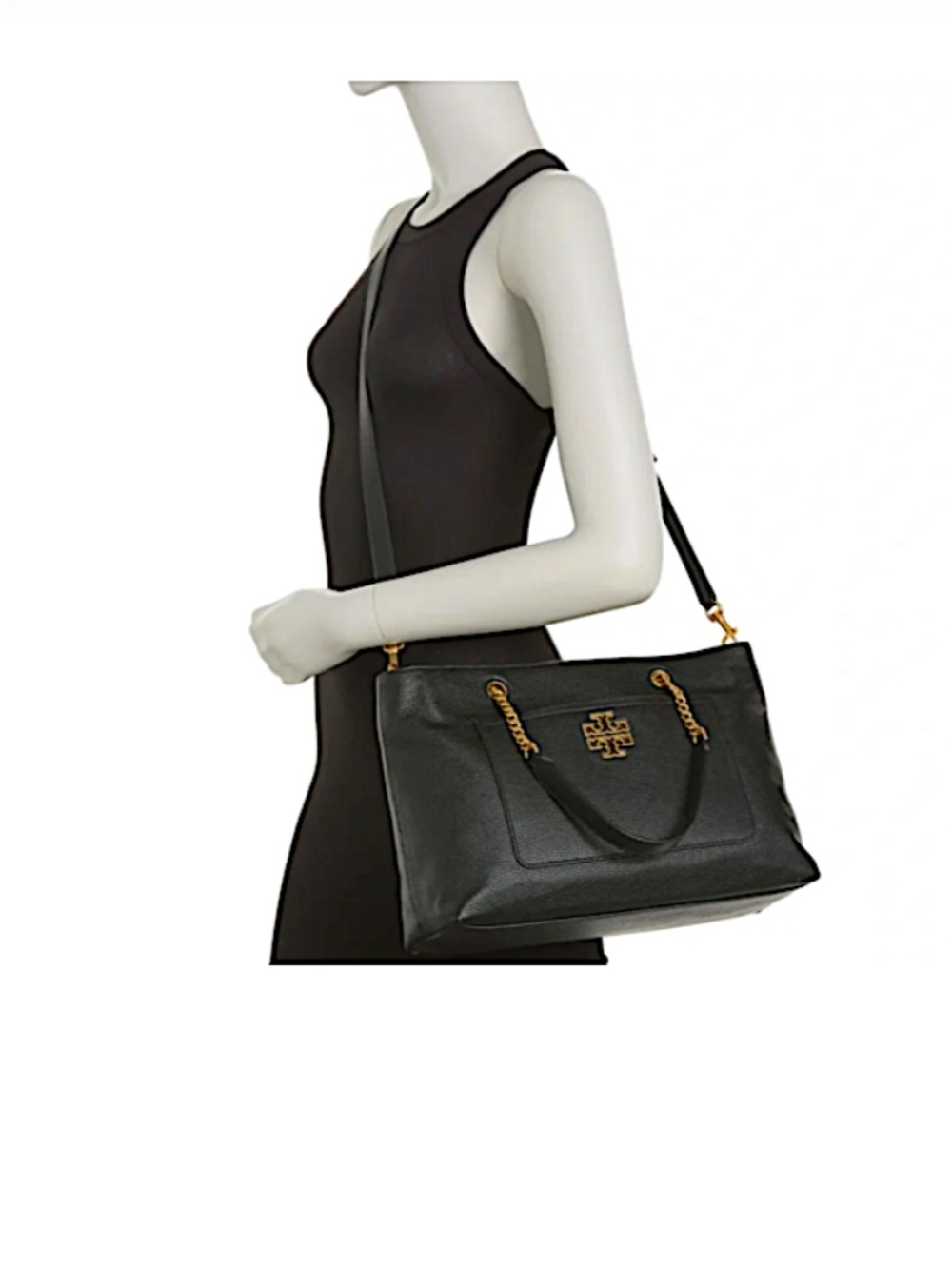 Tory Burch Shoulder Bag Britten 2-way Tan Leather Satchel